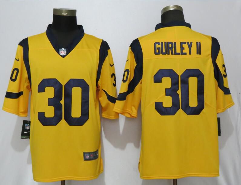 Men Los Angeles Rams #30 Gurley ii Gold Nike Royal 2018 Alternate Game NFL Jerseys->green bay packers->NFL Jersey